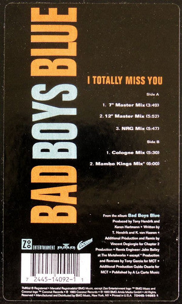 Bad Boys Blue - I Totally Miss You