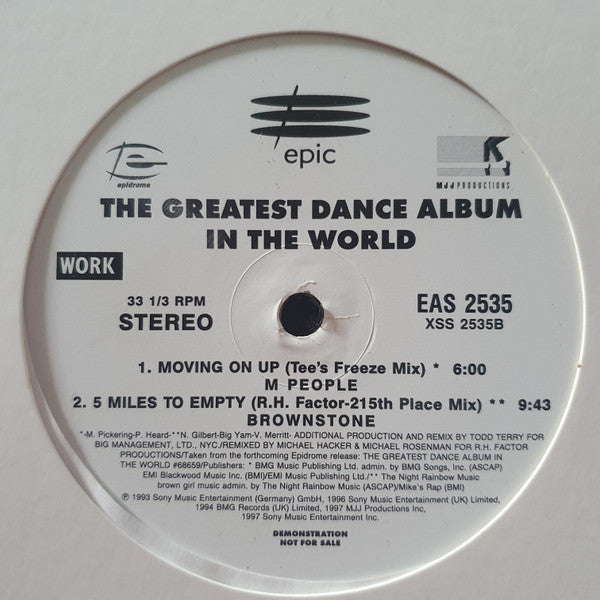 Various - The Greatest Dance Album In The World (12" Promo Sampler)