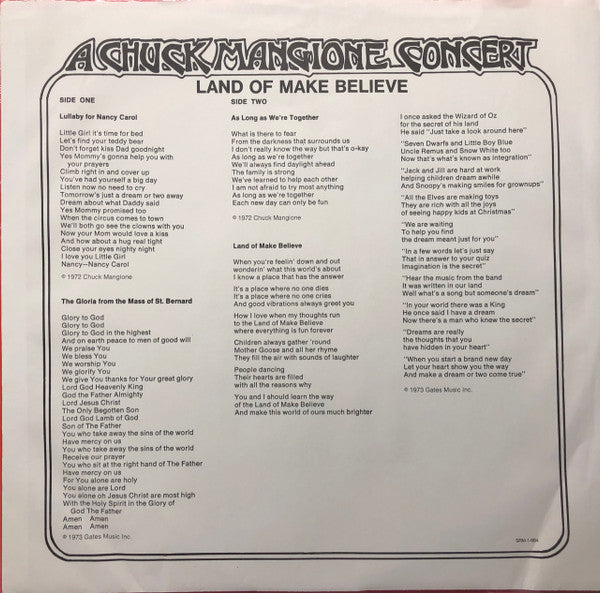 Chuck Mangione - A Chuck Mangione Concert Land Of Make Believe