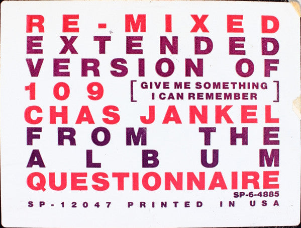 Chas Jankel - 109 (Give Me Something I Can Remember)