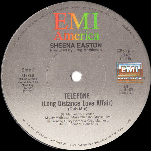 Sheena Easton - Telefone (Long Distance Love Affair)