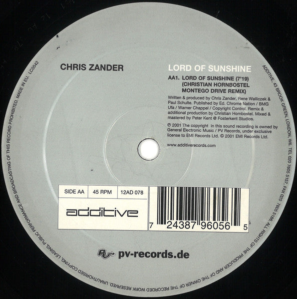 Chris Zander - Lord Of Sunshine