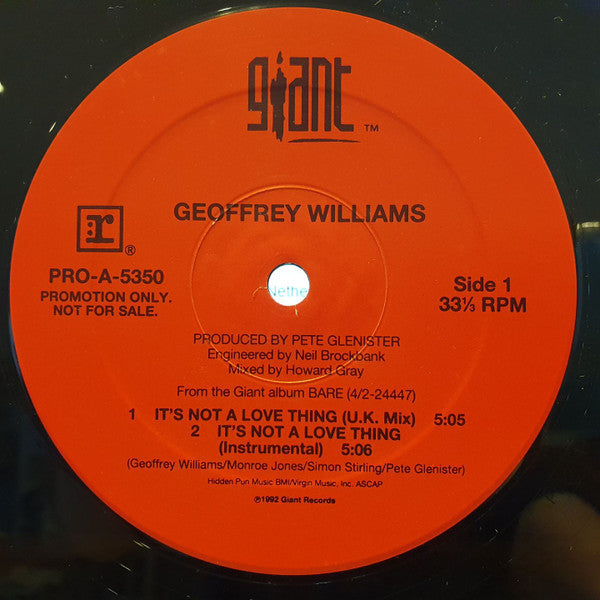 Geoffrey Williams - It's Not A Love Thing