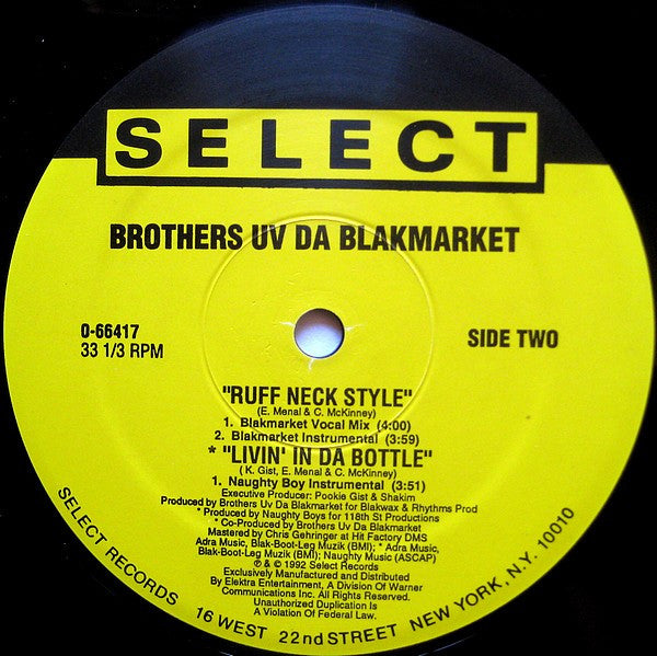 Brothers Uv Da Blakmarket - Livin' In Da Bottle / Ruff Neck Style