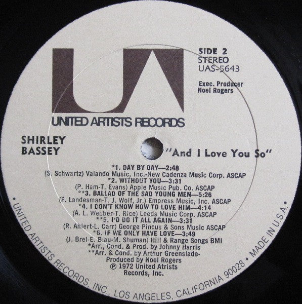 Shirley Bassey - And I Love You So