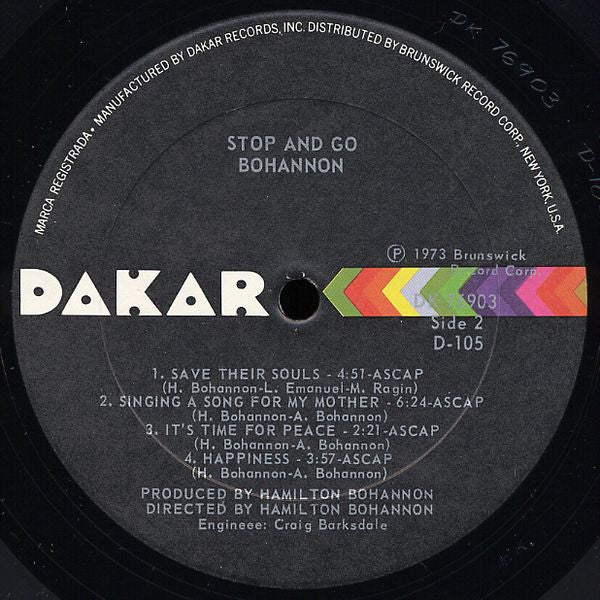 Hamilton Bohannon - Stop & Go