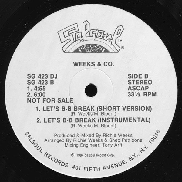 Weeks & Co. - Let's B-B Break