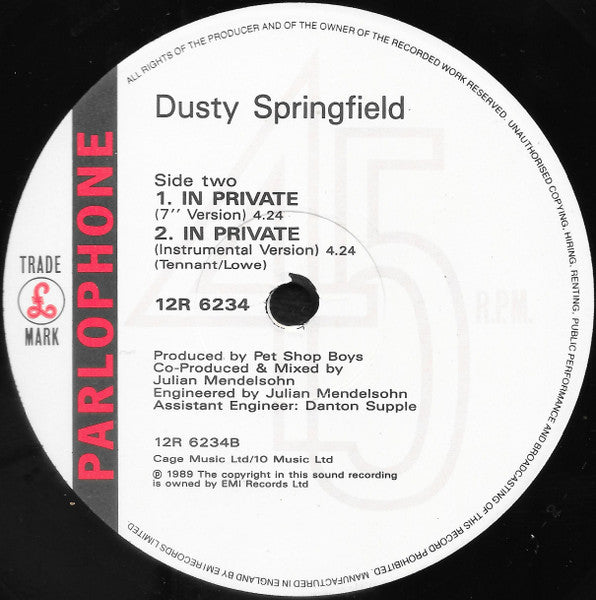 Dusty Springfield - In Private