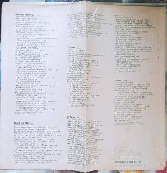 John Denver's Greatest Hits, Volume 2
