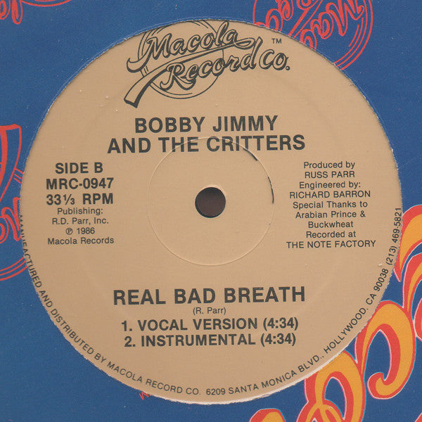 Bobby Jimmy And The Critters - New York Rapper (Remix) / Real Bad Breath