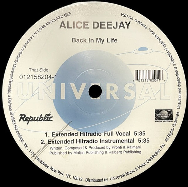 Alice Deejay - Back In My Life