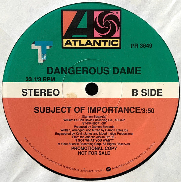 Dangerous Dame - Far From A Regular / Subject Of Importance