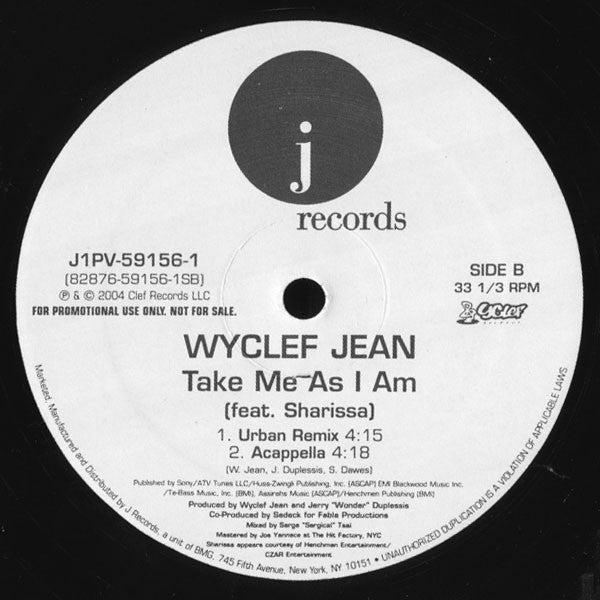 Wyclef Jean - Take Me As I Am