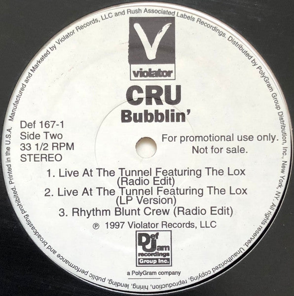 CRU - Bubblin' / Live At The Tunnel
