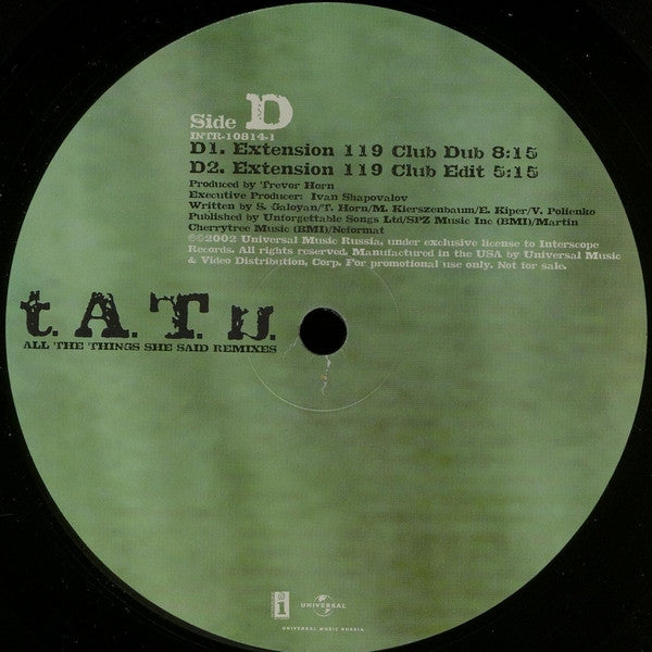 All The Things She Said (Remixes)