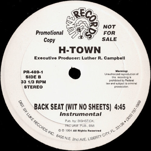 H-Town - Back Seat (Wit No Sheets)