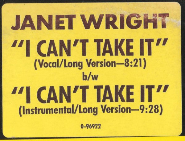 Janet Wright - I Can't Take It