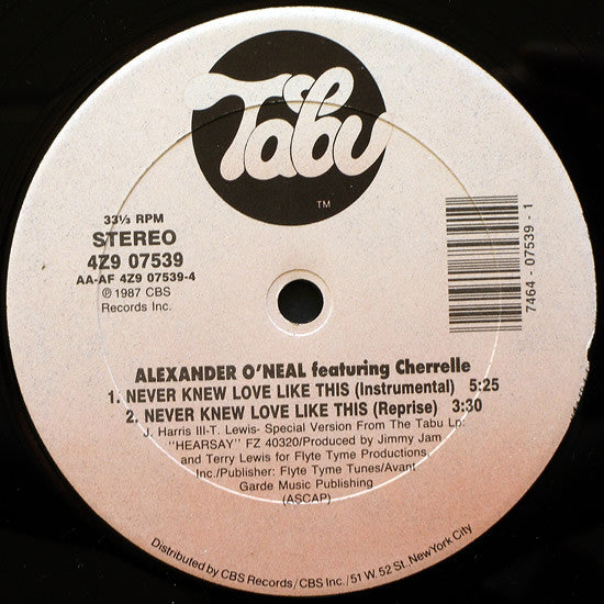Alexander O'Neal - Never Knew Love Like This (Special 12" Mixes)