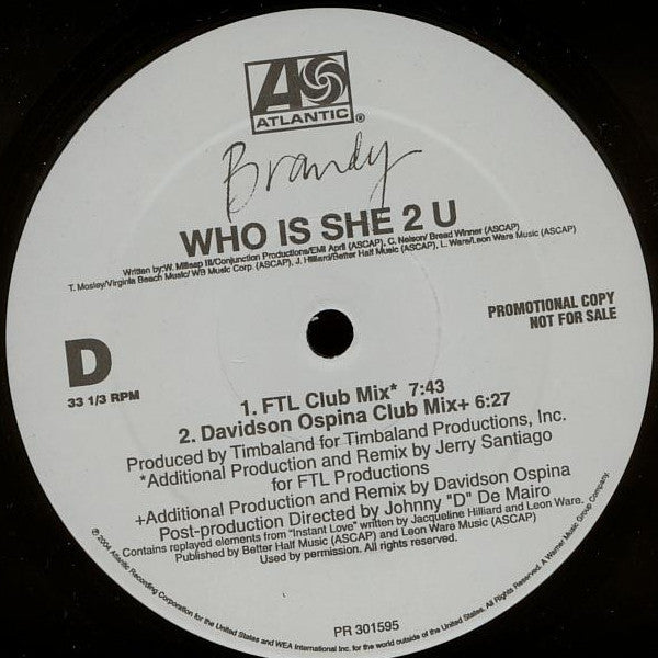 Brandy (2) - Who Is She 2 U (Dance Mixes)
