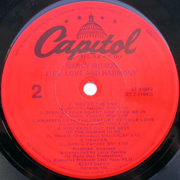 Nancy Wilson - Life, Love And Harmony
