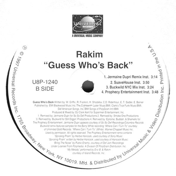 Rakim - Guess Who's Back (Remixes)