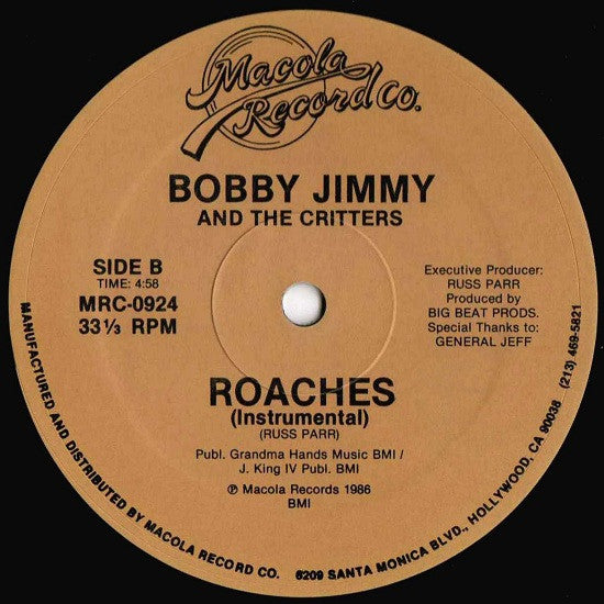 Bobby Jimmy And The Critters - Roaches