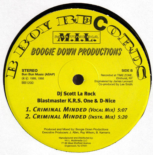 Boogie Down Productions - My 9mm Goes Bang / Criminal Minded