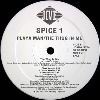 Spice 1 - Playa Man / The Thug In Me