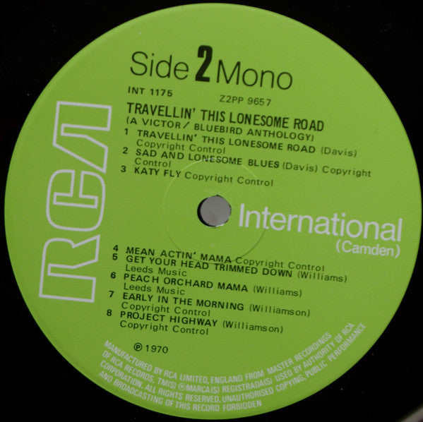 Various - Travellin' This Lonesome Road (An Anthology Of The Victor / Bluebird Catalogues)