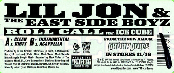 Lil' Jon & The East Side Boyz - Roll Call