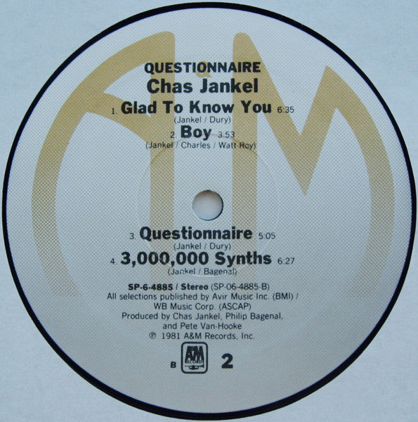 Chas Jankel - Questionnaire