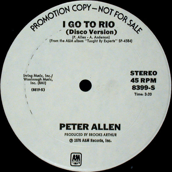 Peter Allen - I Go To Rio (Disco Version)