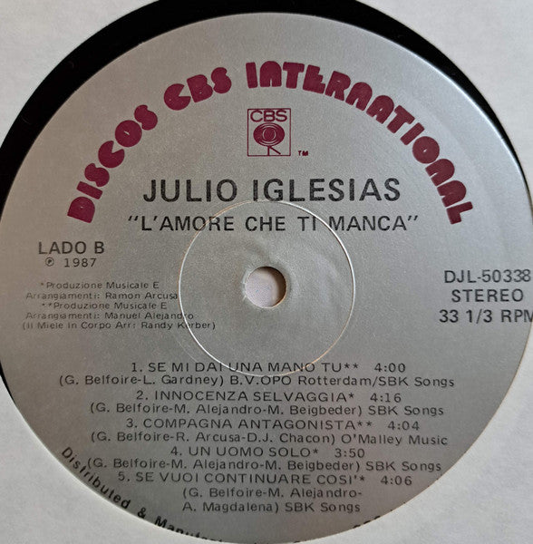 Julio Iglesias - Tutto L'Amore Che Ti Manca