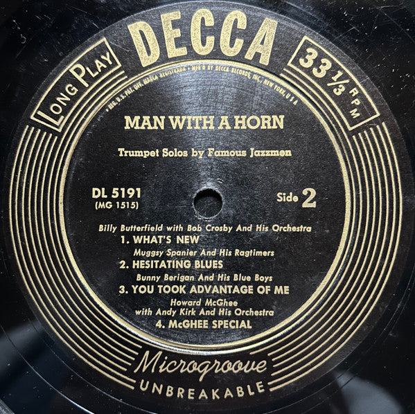 Various - Man With A Horn, Trumpet Solos by Famous Jazzmen