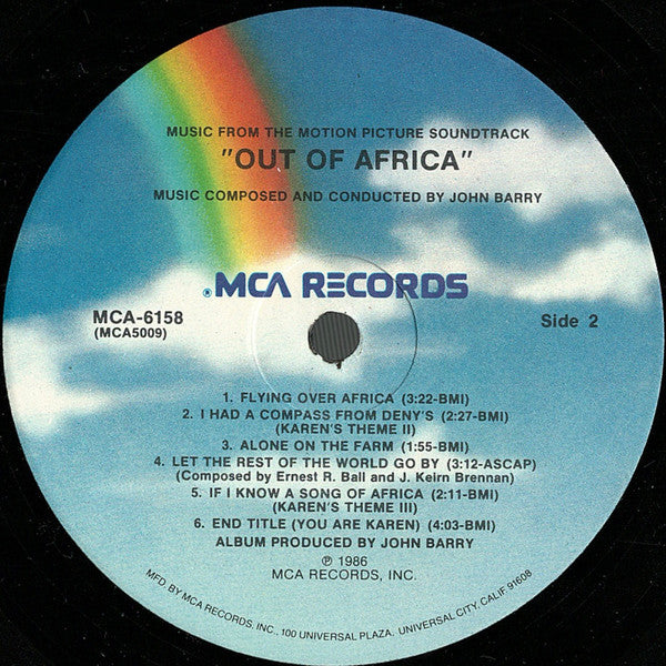 John Barry - Out Of Africa (Music From The Motion Picture Soundtrack)