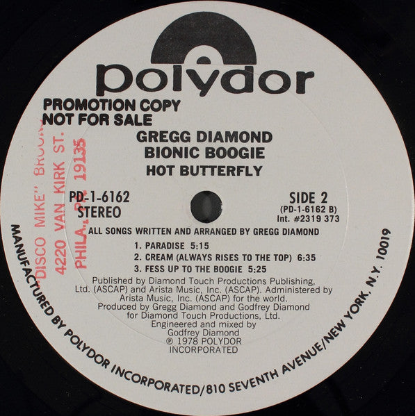 Gregg Diamond - Hot Butterfly