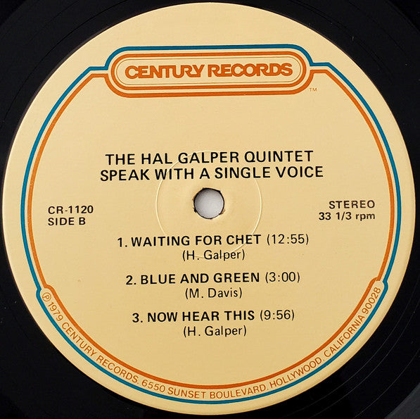 Hal Galper Quintet - Speak With A Single Voice