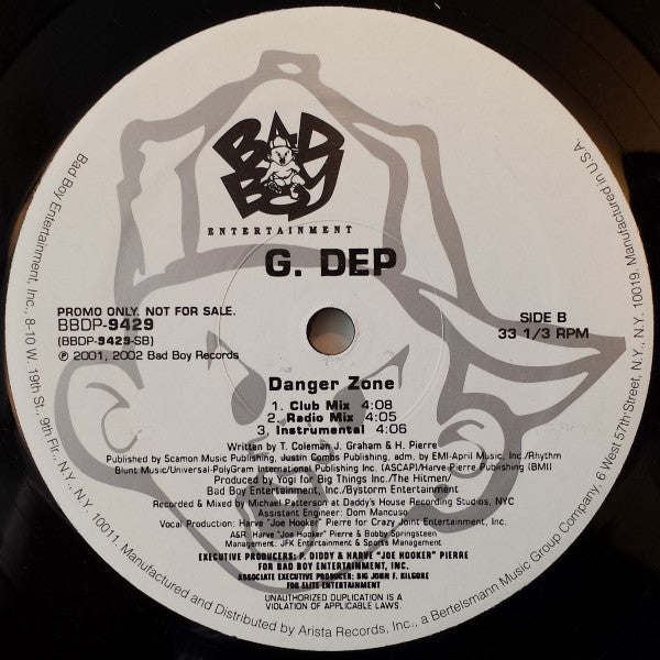 G-Dep - The Ride / Danger Zone