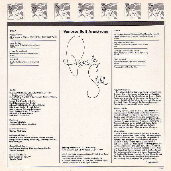 Vanessa Bell Armstrong - Peace Be Still