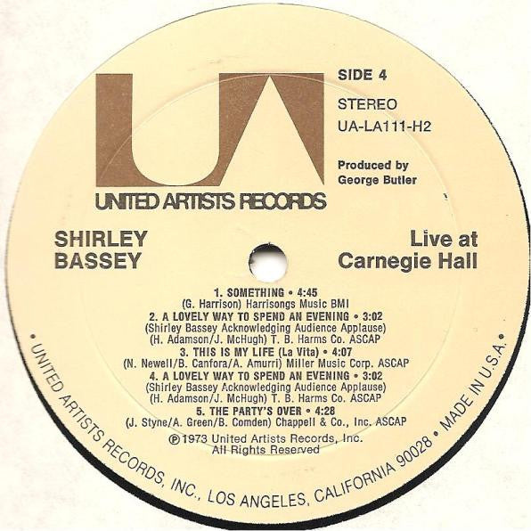 Shirley Bassey - Live At Carnegie Hall