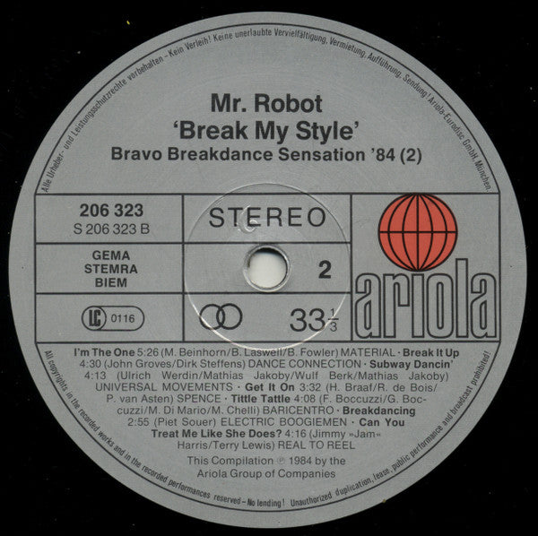 Various - Mr. Robot Break My Style - Bravo Break Dance Sensation '84 (2)