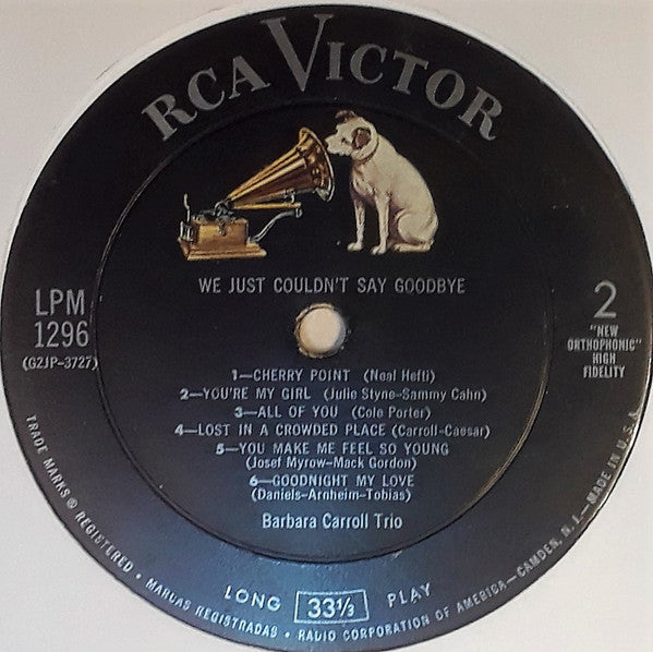 Barbara Carroll Trio - We Just Couldn't Say Goodbye...