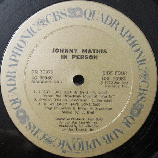 Johnny Mathis - In Person - Recorded Live At Las Vegas