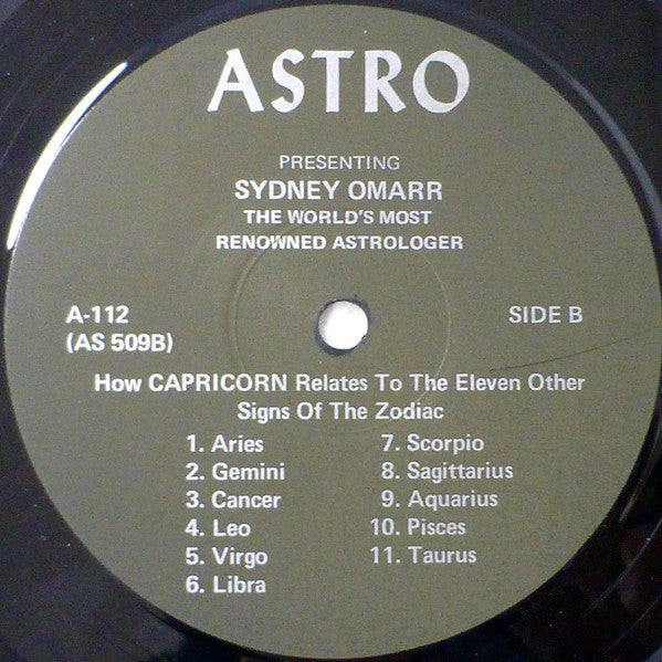 Sydney Omarr - Capricorn: December 22 to January 19