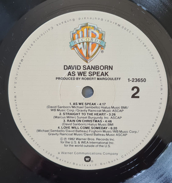 David Sanborn - As We Speak