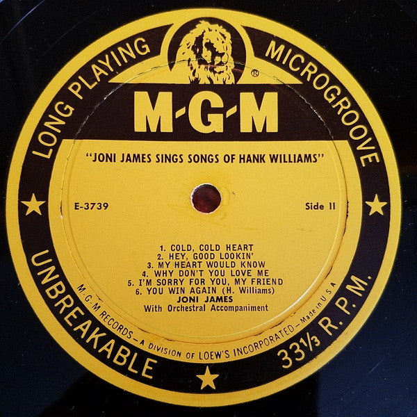 Joni James Sings Songs Of Hank Williams