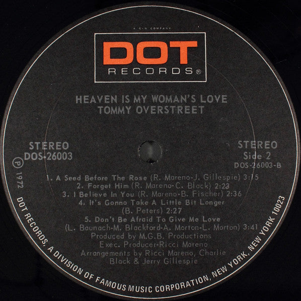 Tommy Overstreet - Heaven Is My Woman's Love
