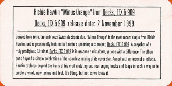 Richie Hawtin - Minus Orange