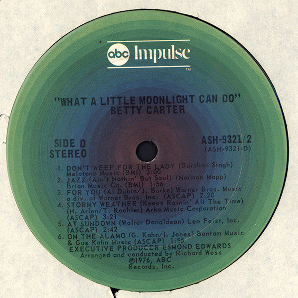 Betty Carter - What A Little Moonlight Can Do