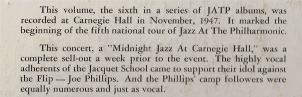 Jazz At The Philharmonic - Norman Granz' Jazz At The Philharmonic New Volume 6 (Formerly Vols. 8, 9, And 10)
